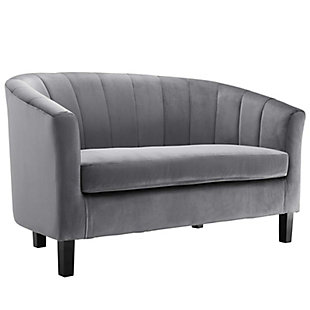Modway Prospect Channel Tufted Loveseat, Gray, large