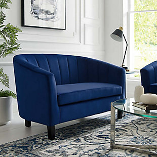 Modway Prospect Channel Tufted Loveseat, Navy, rollover