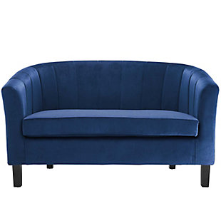 Modway Prospect Channel Tufted Loveseat, Navy, large