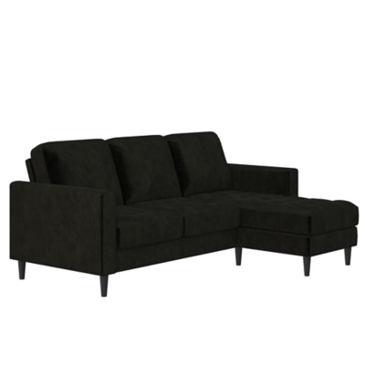 CosmoLiving by Cosmopolitan Strummer Reversible Sectional Sofa Couch, Black, large