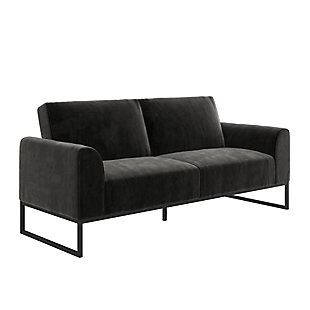 CosmoLiving by Cosmopolitan Adley Coil Futon, Black, large