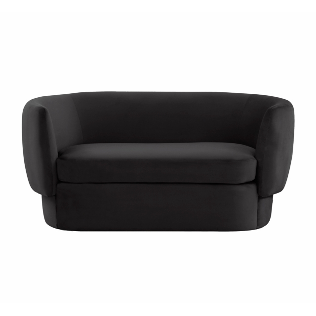 TOV Furniture Isabella Black Velvet Loveseat