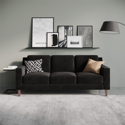 Atwater Living Janelle Sofa, Black, rollover