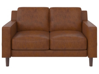 Atwater Living Janelle Faux Leather Loveseat Sofa