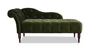 Samuel Tufted Chaise Lounge Samuel Velvet Tufted Roll Arm Chaise Lounge, Olive Green, large