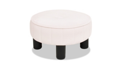 Jennifer Taylor Home Riley 16" Round Ottoman, Pink, large