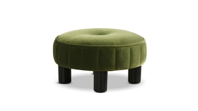 Jennifer Taylor Home Riley 16" Round Ottoman, Green, large