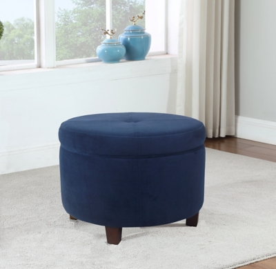 HomePop Large Velvet Storage Ottoman, , rollover