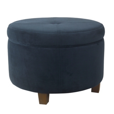 HomePop Large Velvet Storage Ottoman, , large