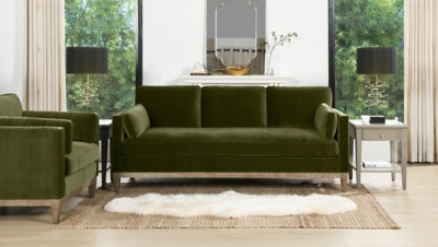 Jennifer Taylor home Knox Sofa, Olive Green, rollover