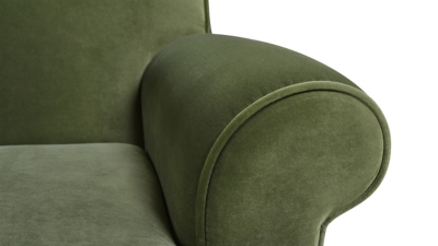 Close-up of arm and arm cushion with piping