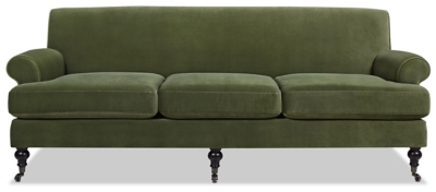 Jennifer Taylor home Alana Lawson Three-Cushion Sofa, Olive Green, large