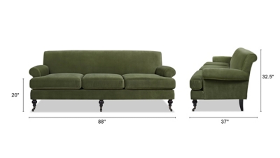 Sofa dimensions diagram with 88" length and 37" depth