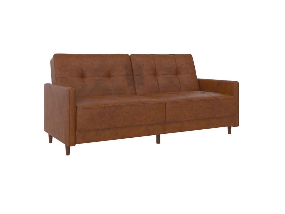 Atwater Living Adam Coil Futon Camel Faux Leather