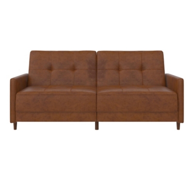 Atwater Living Adam Coil Futon, Camel Faux Leather, , large
