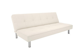 DHP Chloe Futon Sofa Bed, White, , large