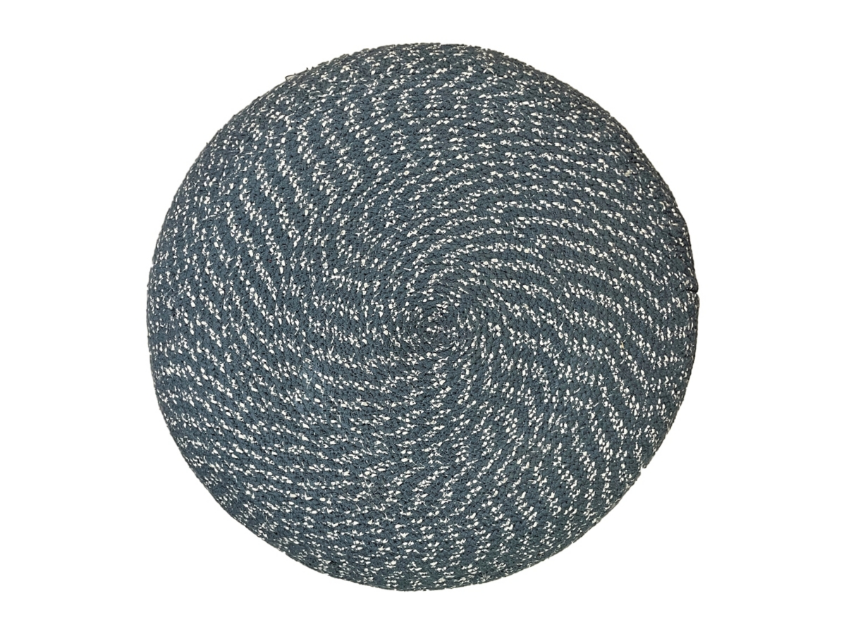 Simpli Home Bayley Braided Pouf, Aegean Blue/Natural, large