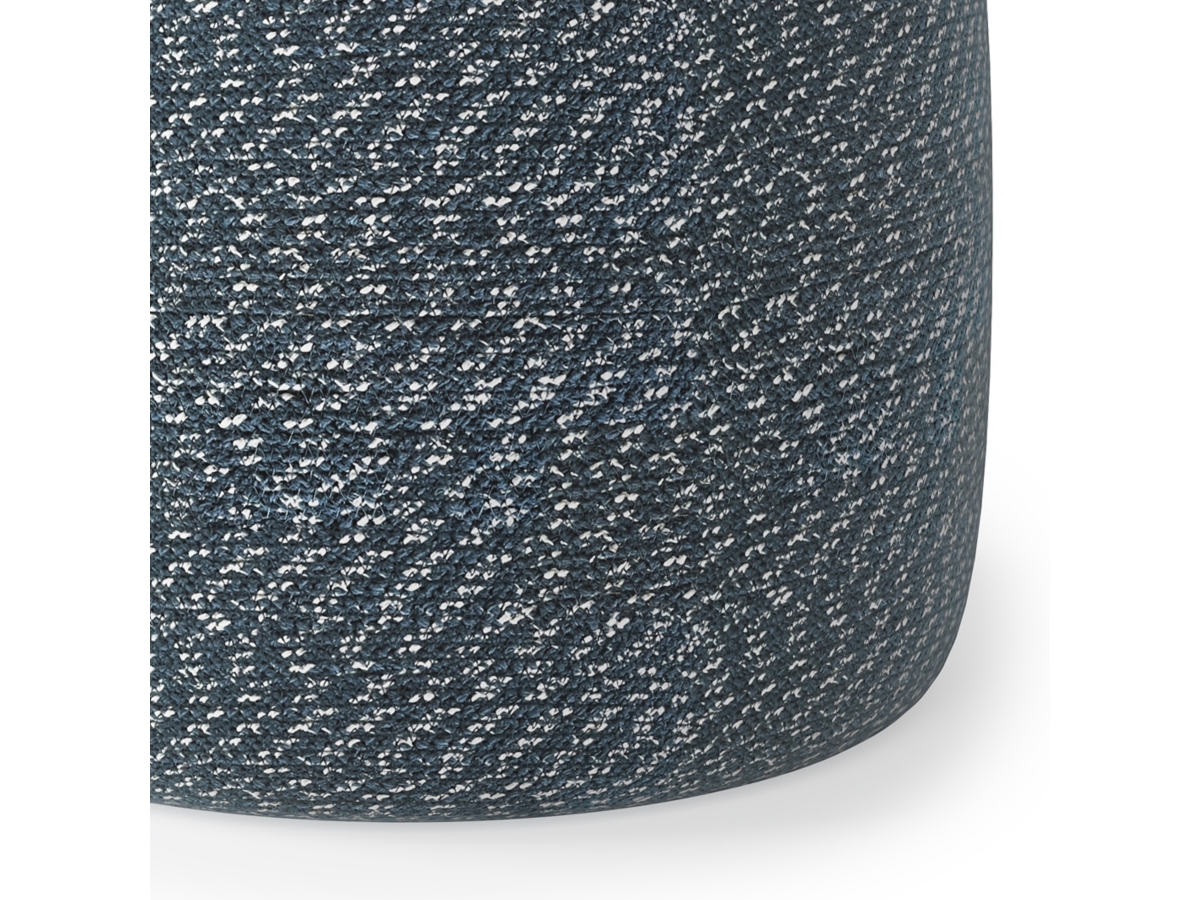 Simpli Home Bayley Braided Pouf, Aegean Blue/Natural, large