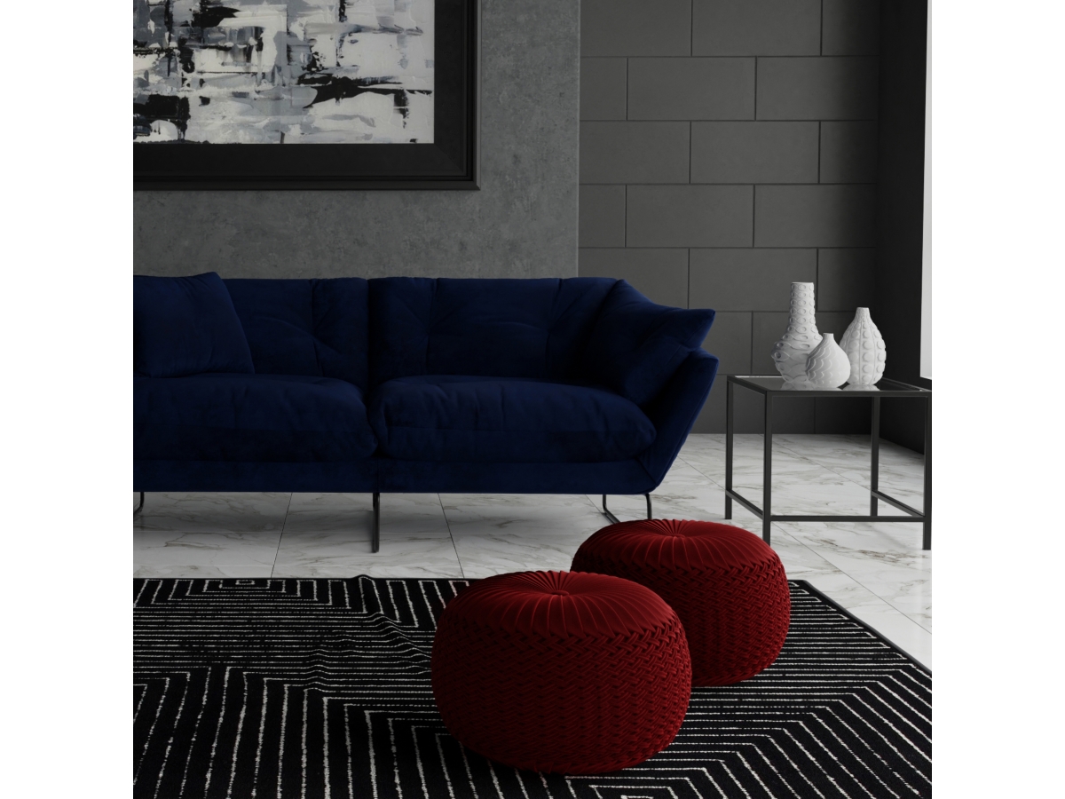 Simpli Home Grafton Pouf, Maroon, large