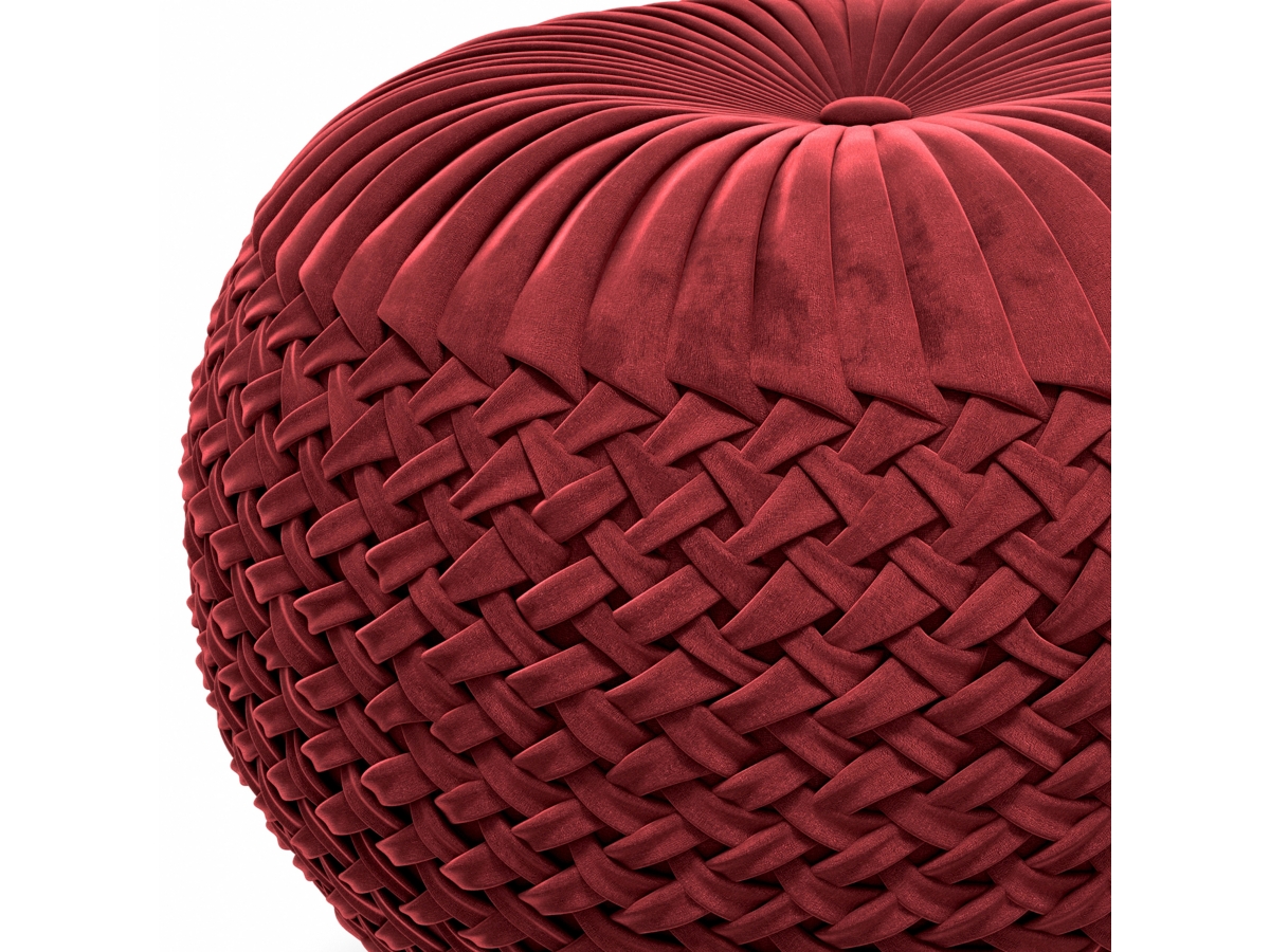 Simpli Home Grafton Pouf, Maroon, large