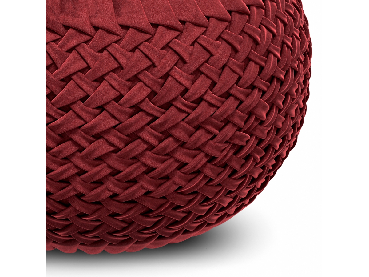 Simpli Home Grafton Pouf, Maroon, large