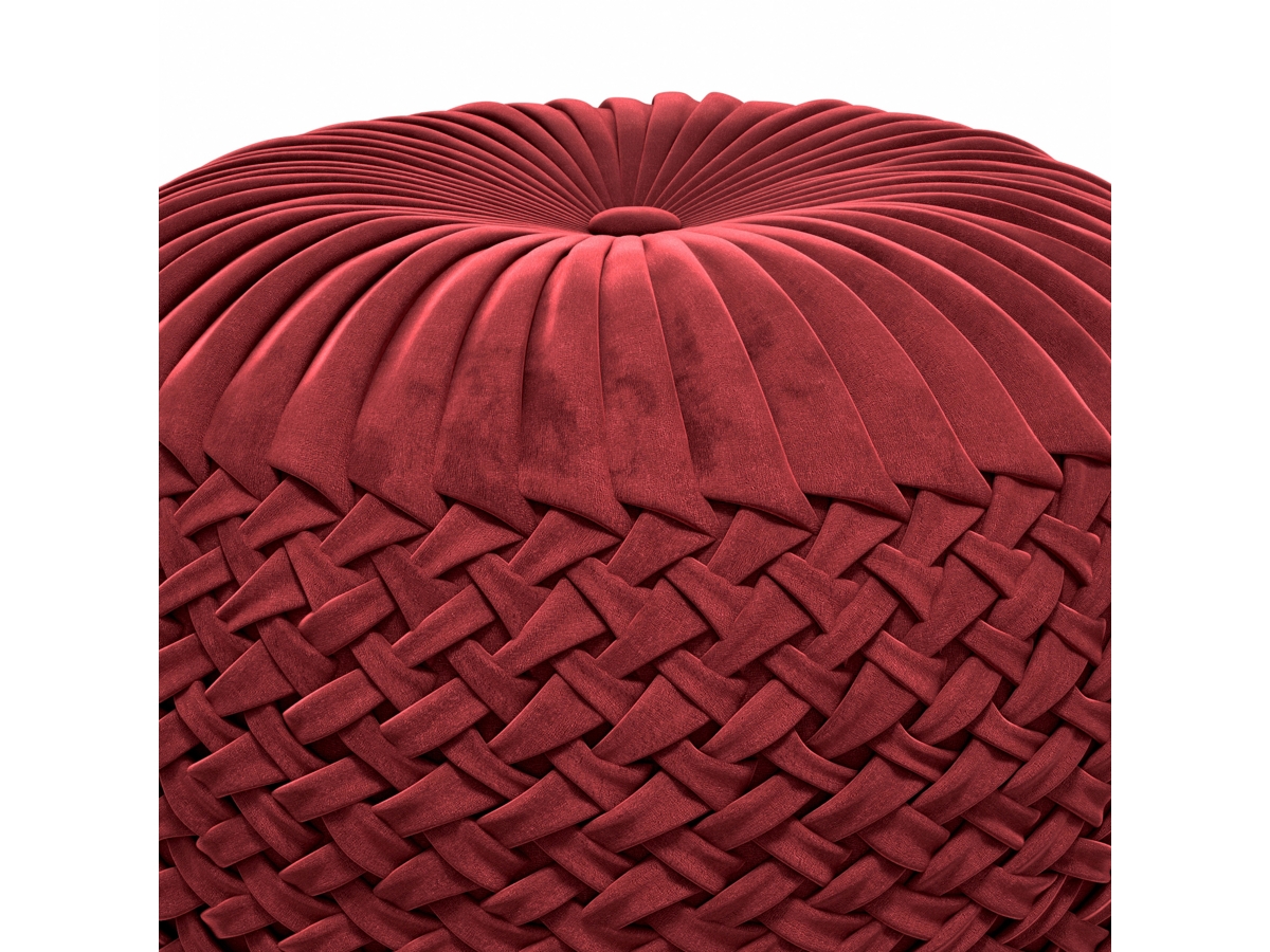Simpli Home Grafton Pouf, Maroon, large