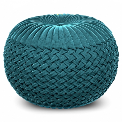 Simpli Home Grafton Pouf, Teal, large