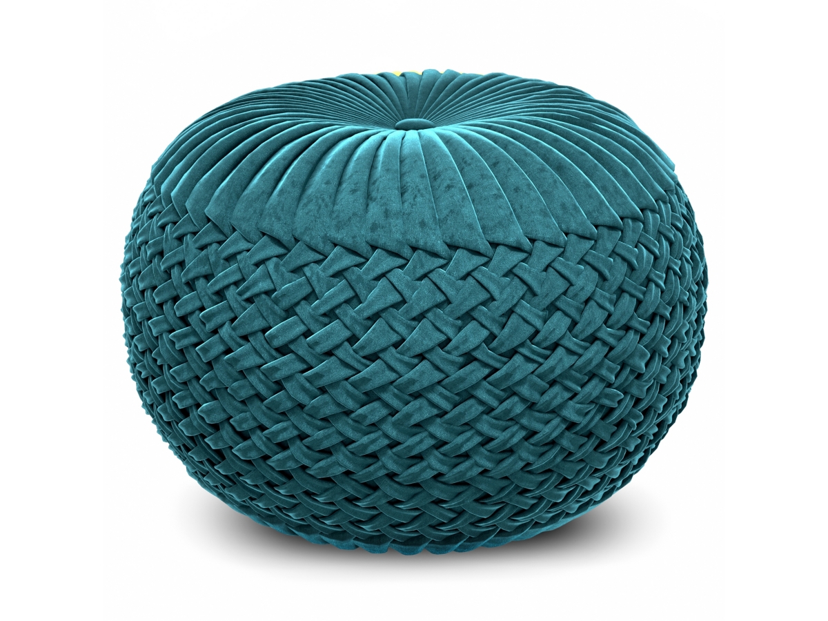 Simpli Home Grafton Pouf, Teal, large