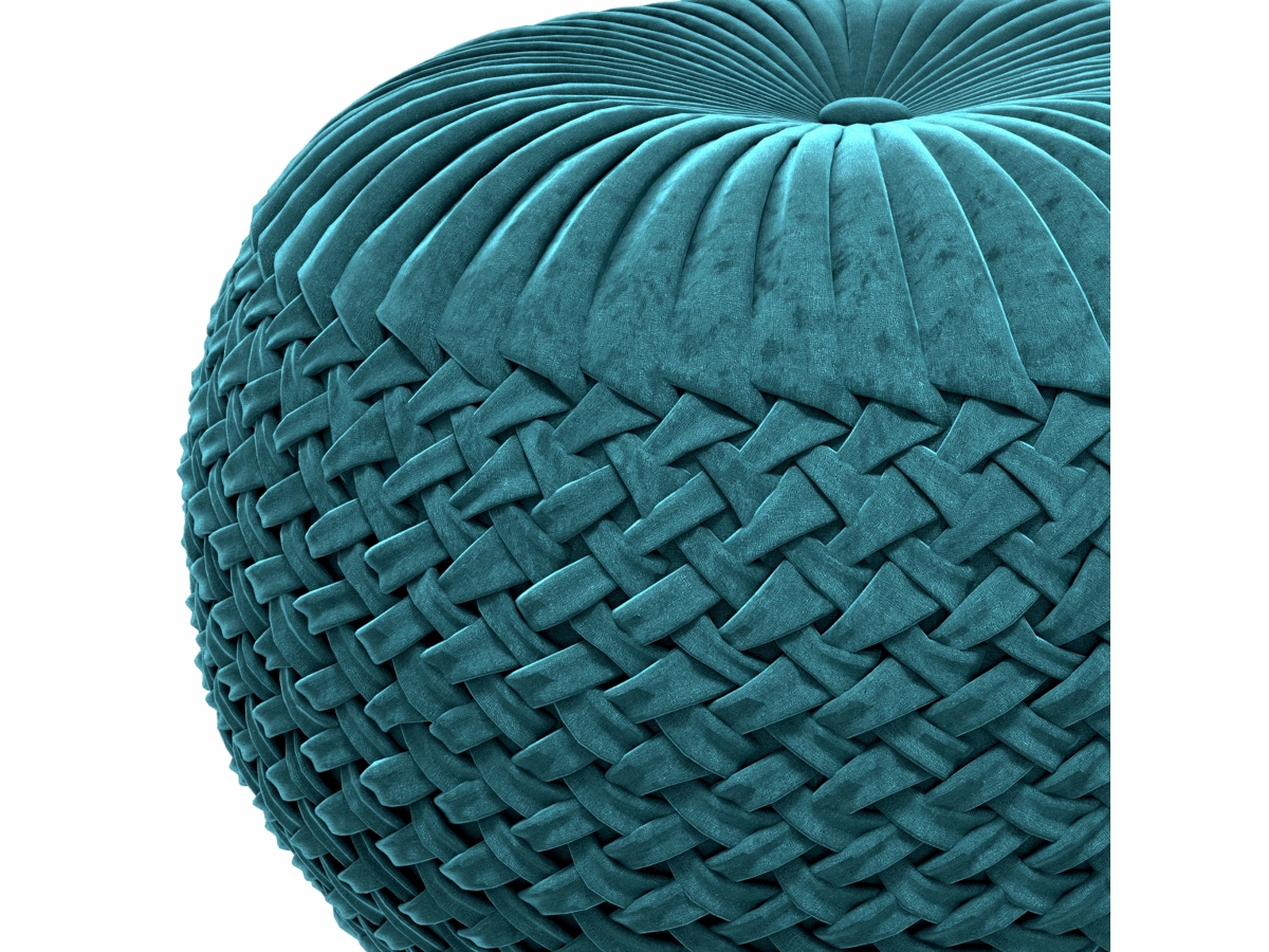 Simpli Home Grafton Pouf, Teal, large