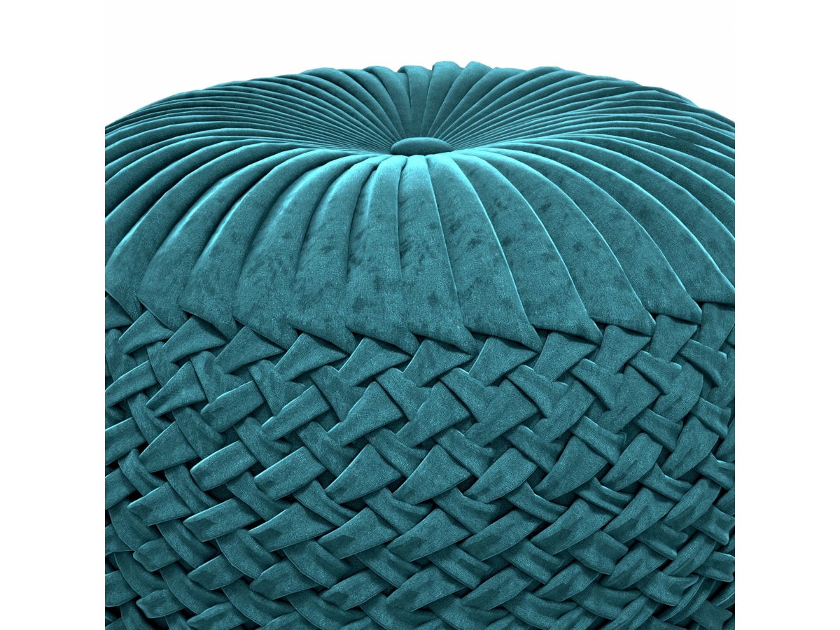 Simpli Home Grafton Pouf, Teal, large