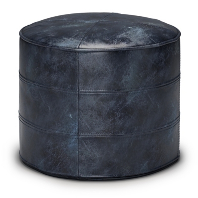 Simpli Home Connor Pouf, Navy Blue, large