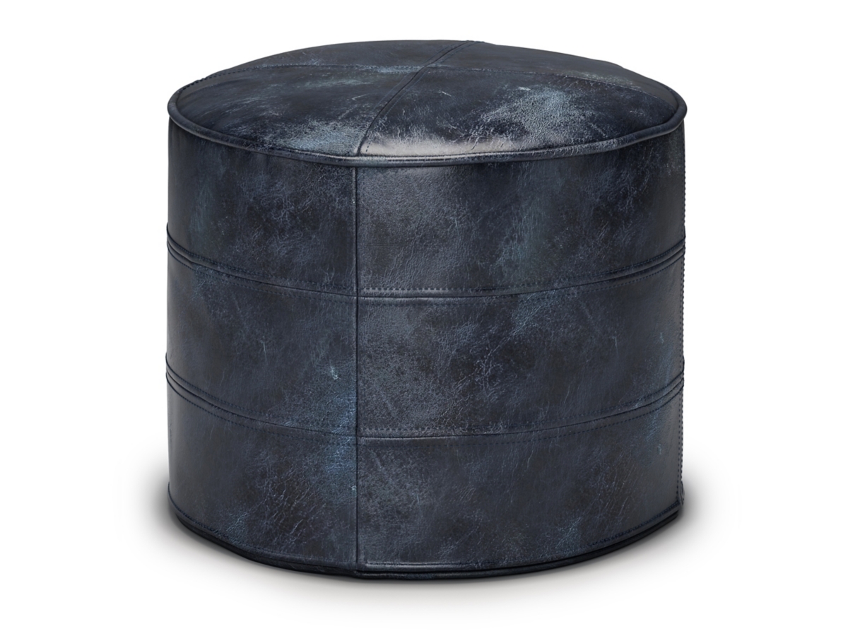 Simpli Home Connor Pouf, Navy Blue, large