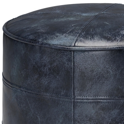 Simpli Home Connor Pouf, Navy Blue, large