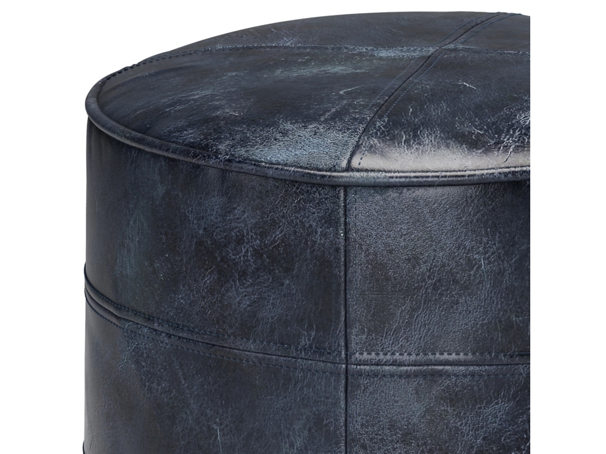 Simpli Home Connor Pouf, Navy Blue, large
