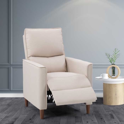 CorLiving Alder Manual Recliner in Beige, Beige, large