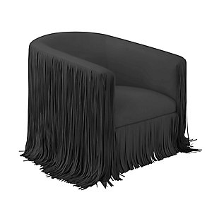 TOV Furniture Shag Me Black Vegan Leather Swivel Chair, Black, large