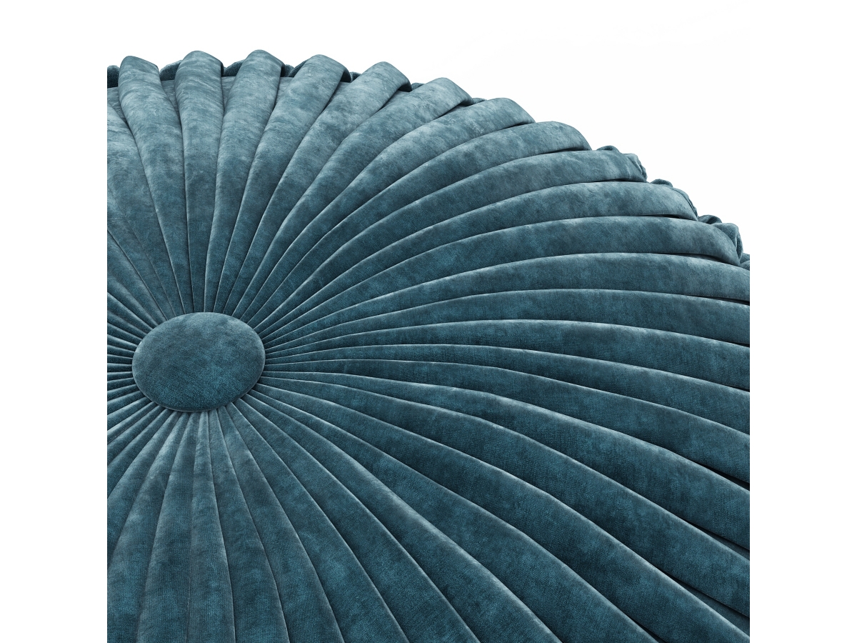 Simpli Home Renee Pouf, Teal, large