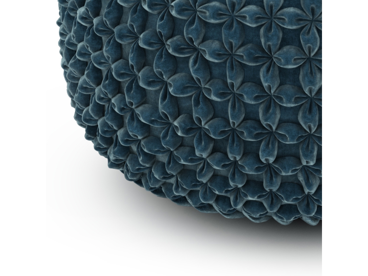 Simpli Home Renee Pouf, Teal, large