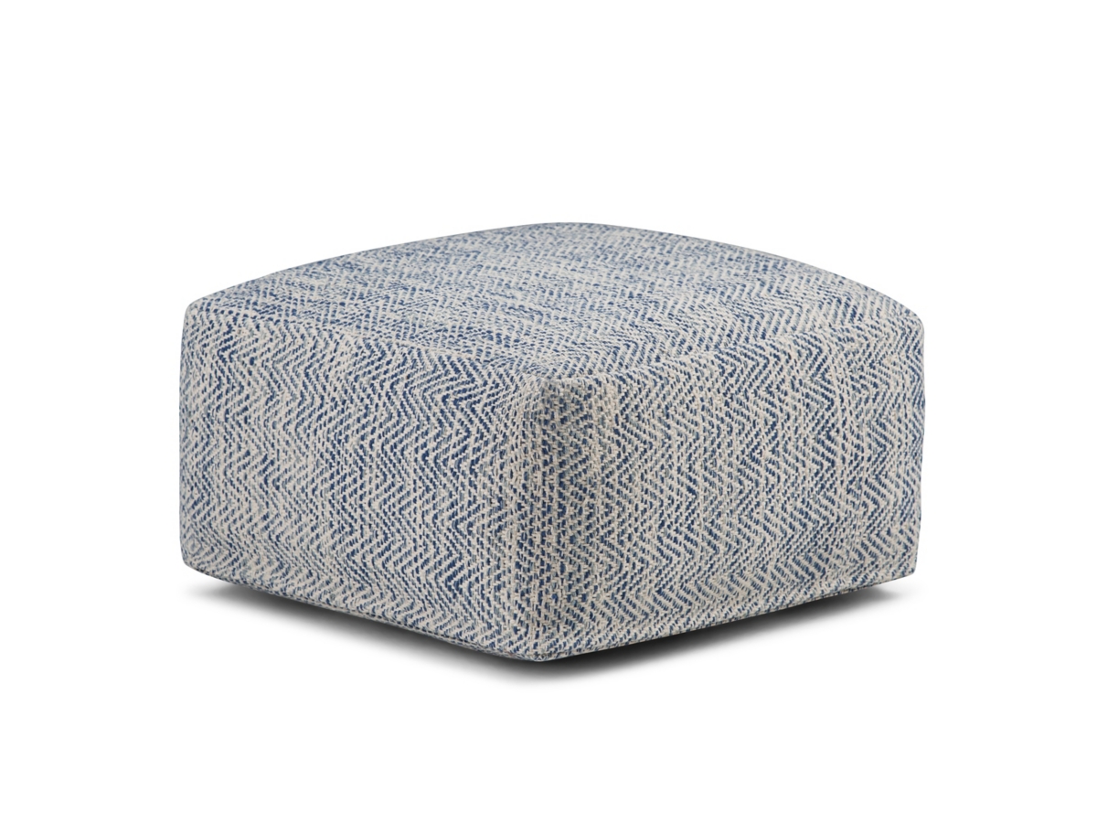 Simpli Home Nate Pouf, Denim, large