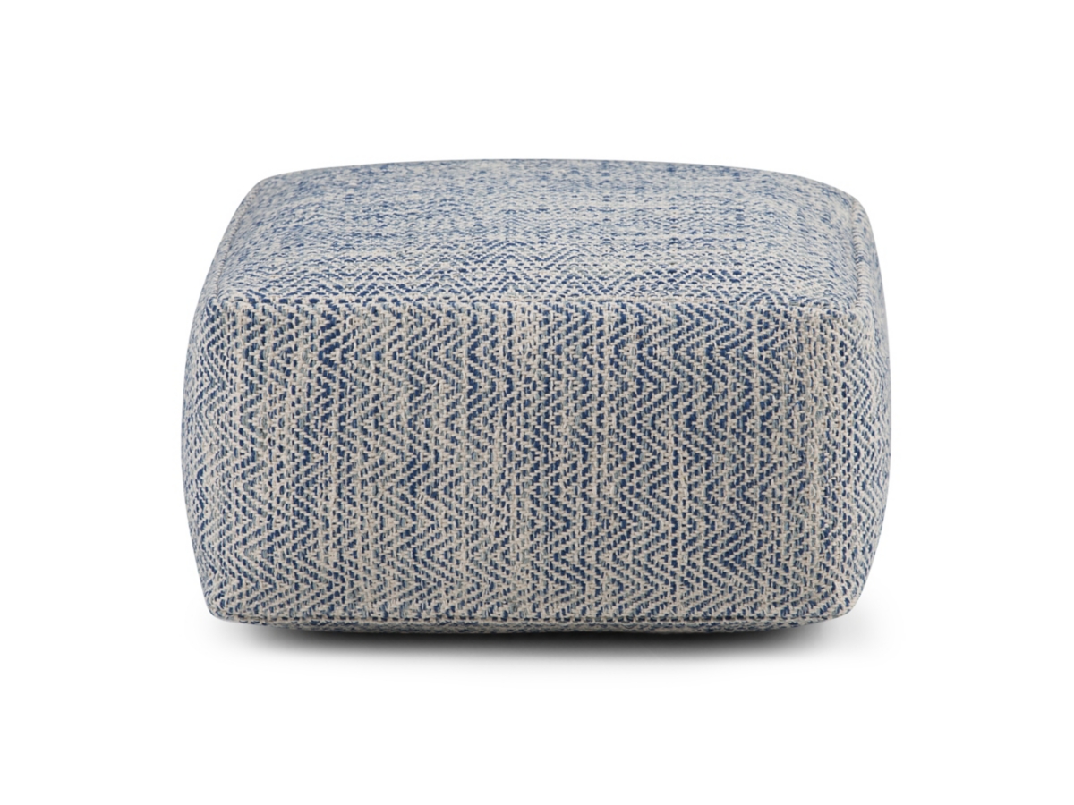 Simpli Home Nate Pouf, Denim, large