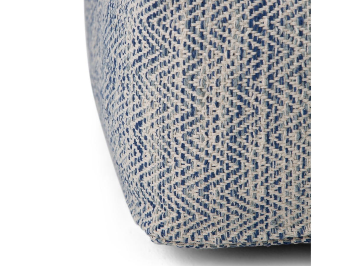Simpli Home Nate Pouf, Denim, large
