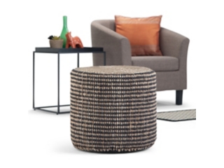 Simpli Home Larissa Braided Pouf