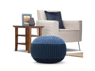 Simpli Home Nikki Hand Knit Pouf