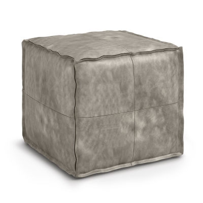 Simpli Home Brody Pouf, Gray, large