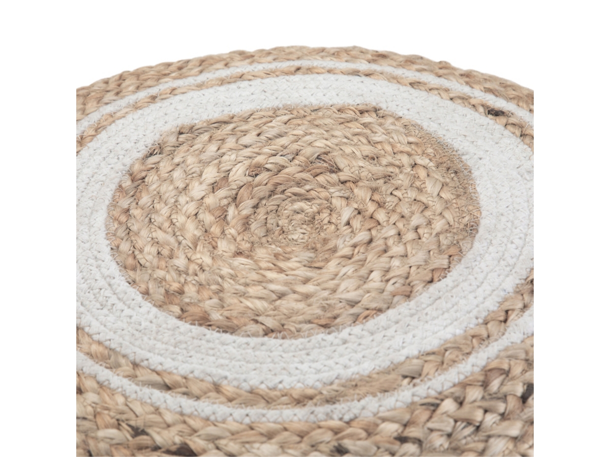 Simpli Home Serena Braided Pouf, Natural, large