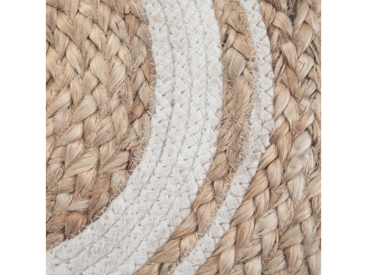 Simpli Home Serena Braided Pouf, Natural, large