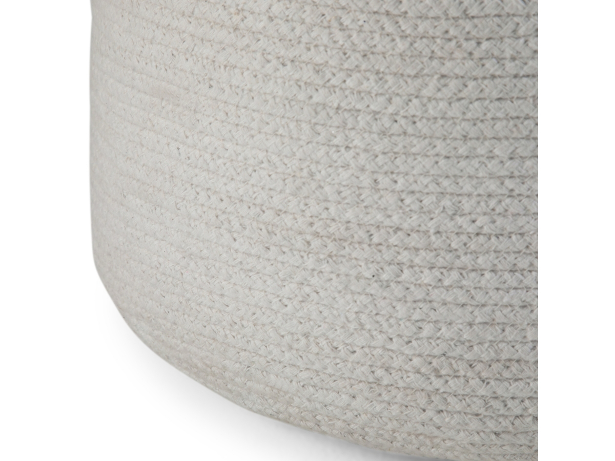 Simpli Home Serena Braided Pouf, Natural, large