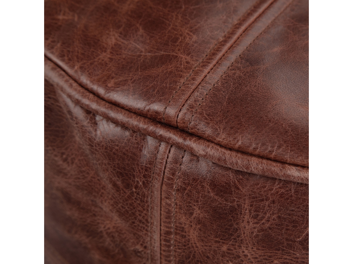 Simpli Home Connor Pouf, Distressed Brown, large