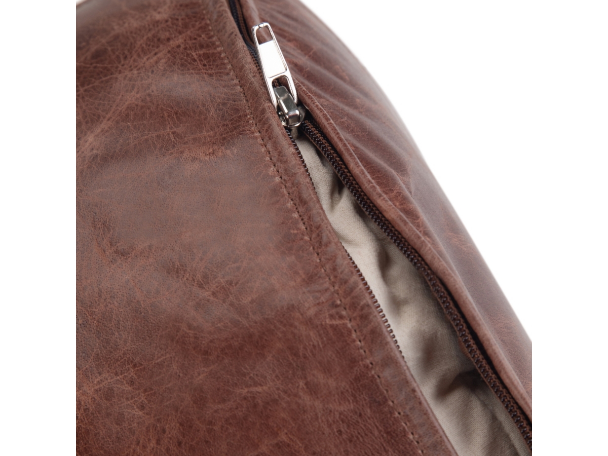 Simpli Home Connor Pouf, Distressed Brown, large