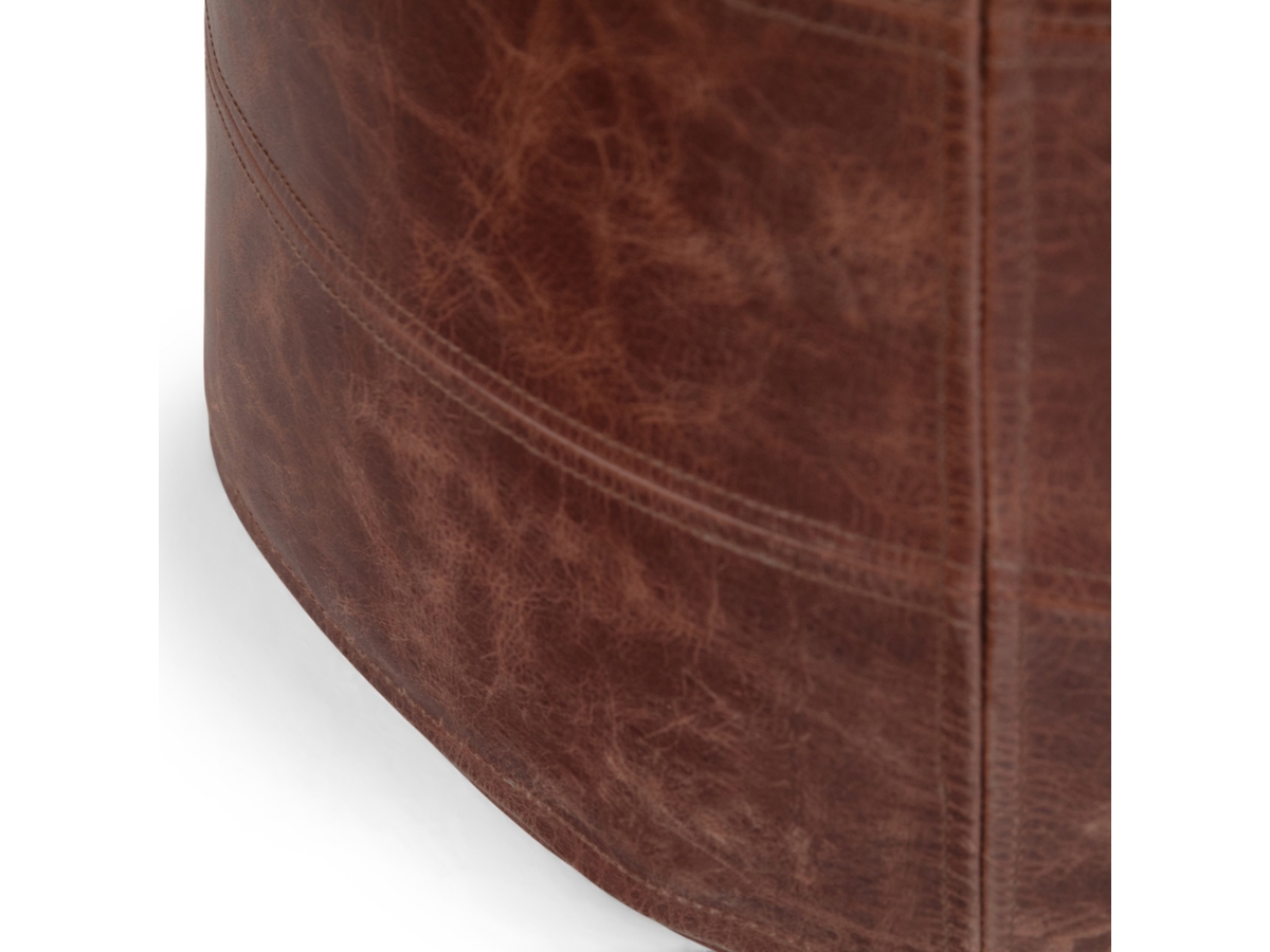 Simpli Home Connor Pouf, Distressed Brown, large